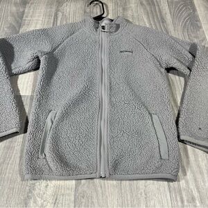 Columbia Kids Gray/Baby Blue Fleece Zip Up Sweater; L(14/16); Gender Neutral